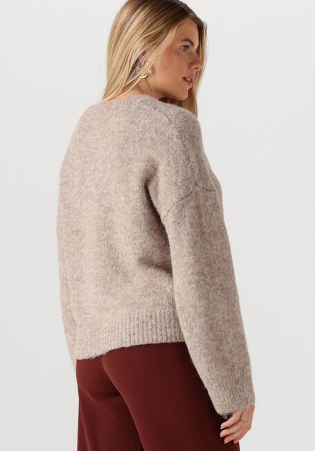 Beige OBJECT Trui OBJSAGGIA LS LO PULLOVER - large