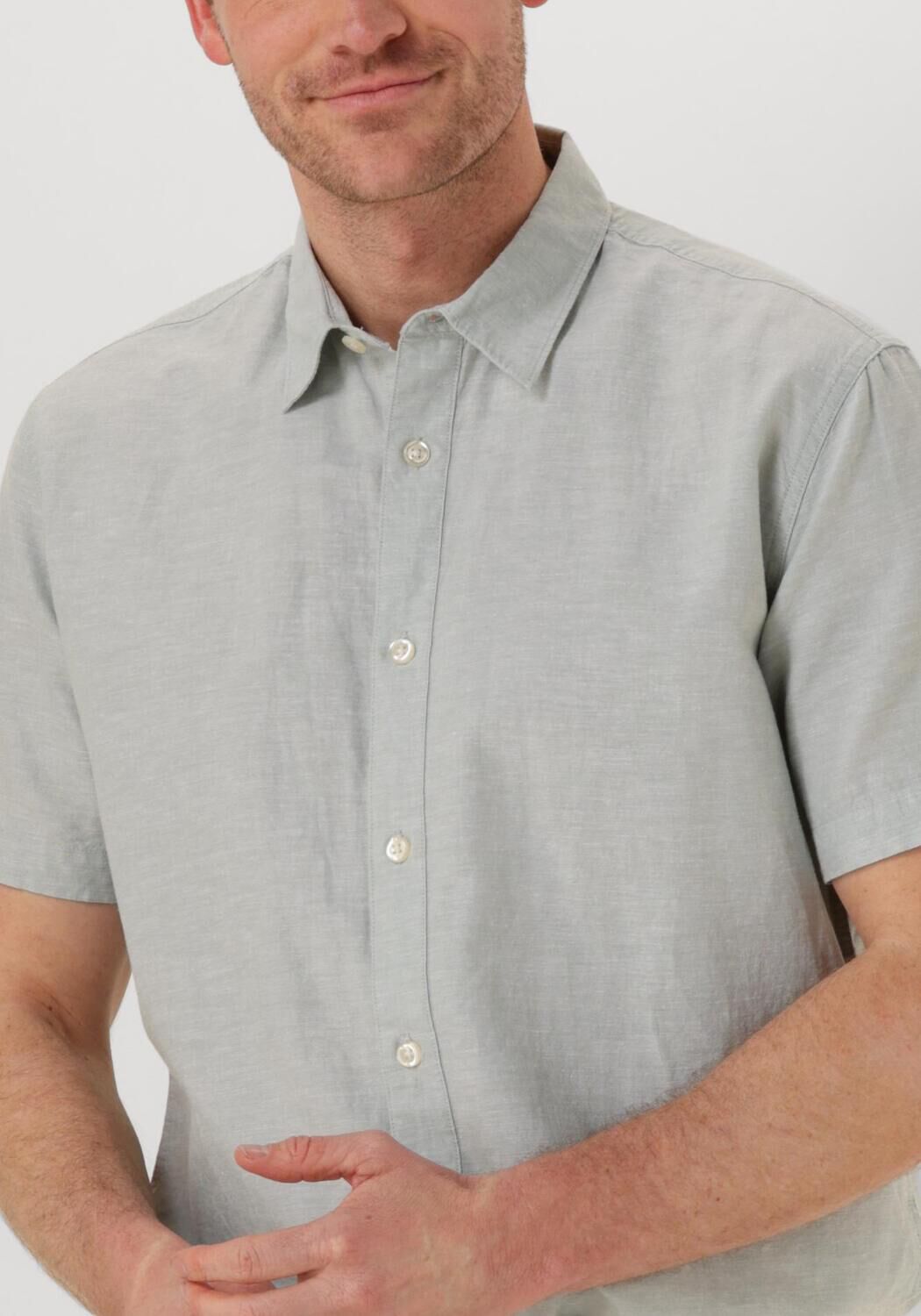 SELECTED HOMME Heren Overhemden Slhreg-sun Shirt Ss Noos Groen
