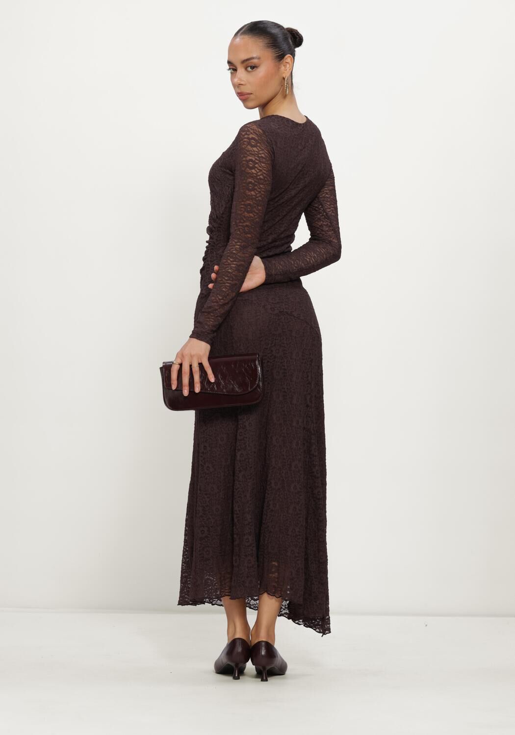 Bruine GRACE & MILA Maxi jurk BIANCA - large