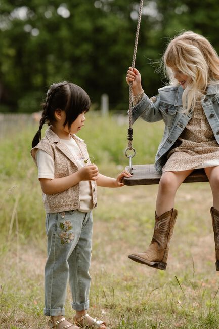 Lichtblauwe DAILY7 Mom jeans RUBY MOM FIT FLOWER - large