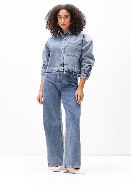 Lichtblauwe ALIX THE LABEL Spijkerjas LADIES WOVEN MIX DENIM BLOUSE - large