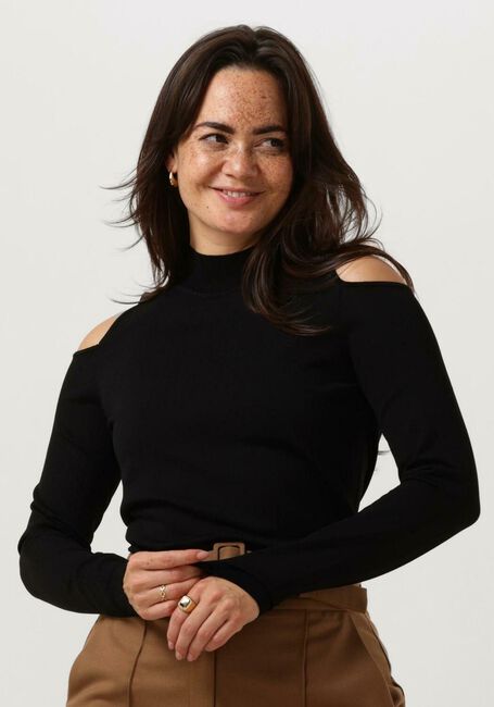 Zwarte SUMMUM Trui BARE SHOULDER TOP DULL VISCOSE POLYAMIDE KNIT - large