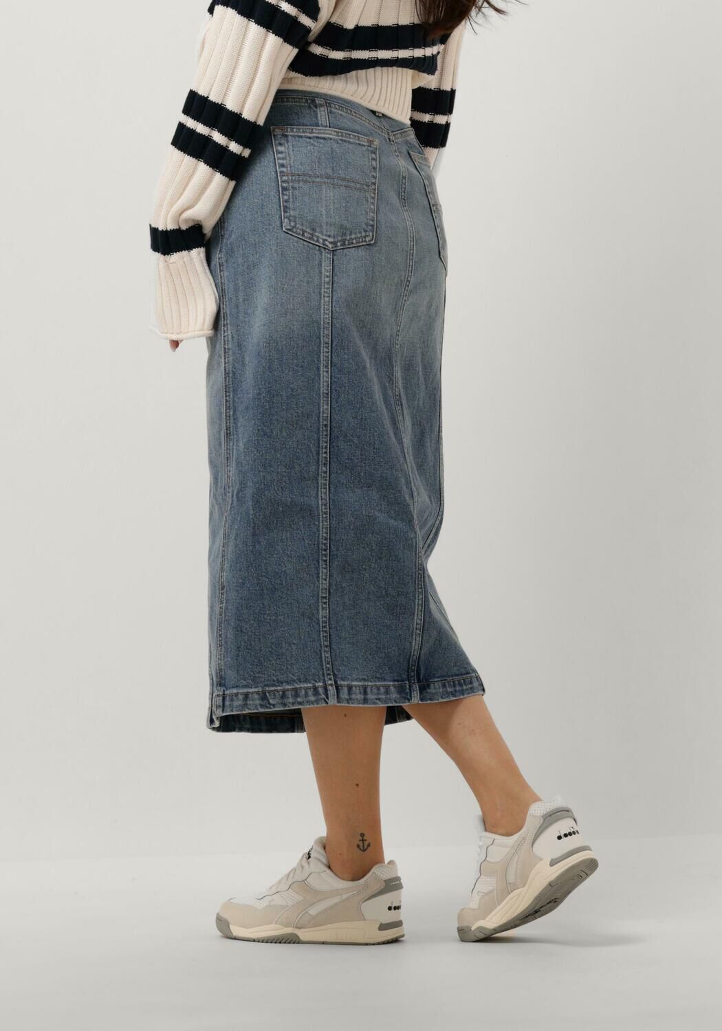 Donkerblauwe midi rok clearance
