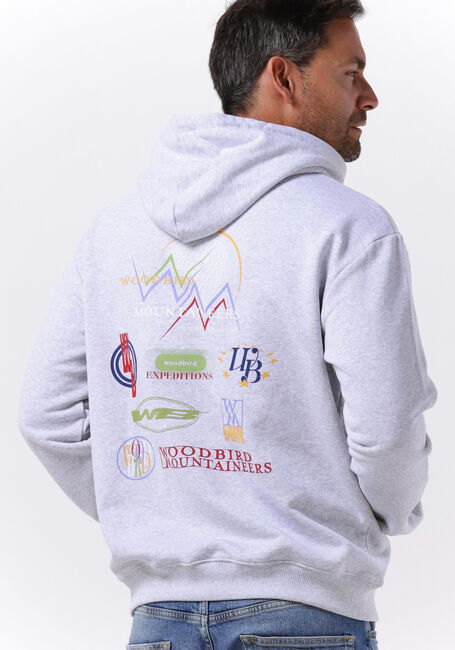 Grijze WOODBIRD Sweater PACS SPORTS HOODIE - large