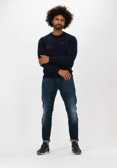 Donkerblauwe PME LEGEND Sweater LONG SLEEVE R-NECK BRUSHED SWE - large
