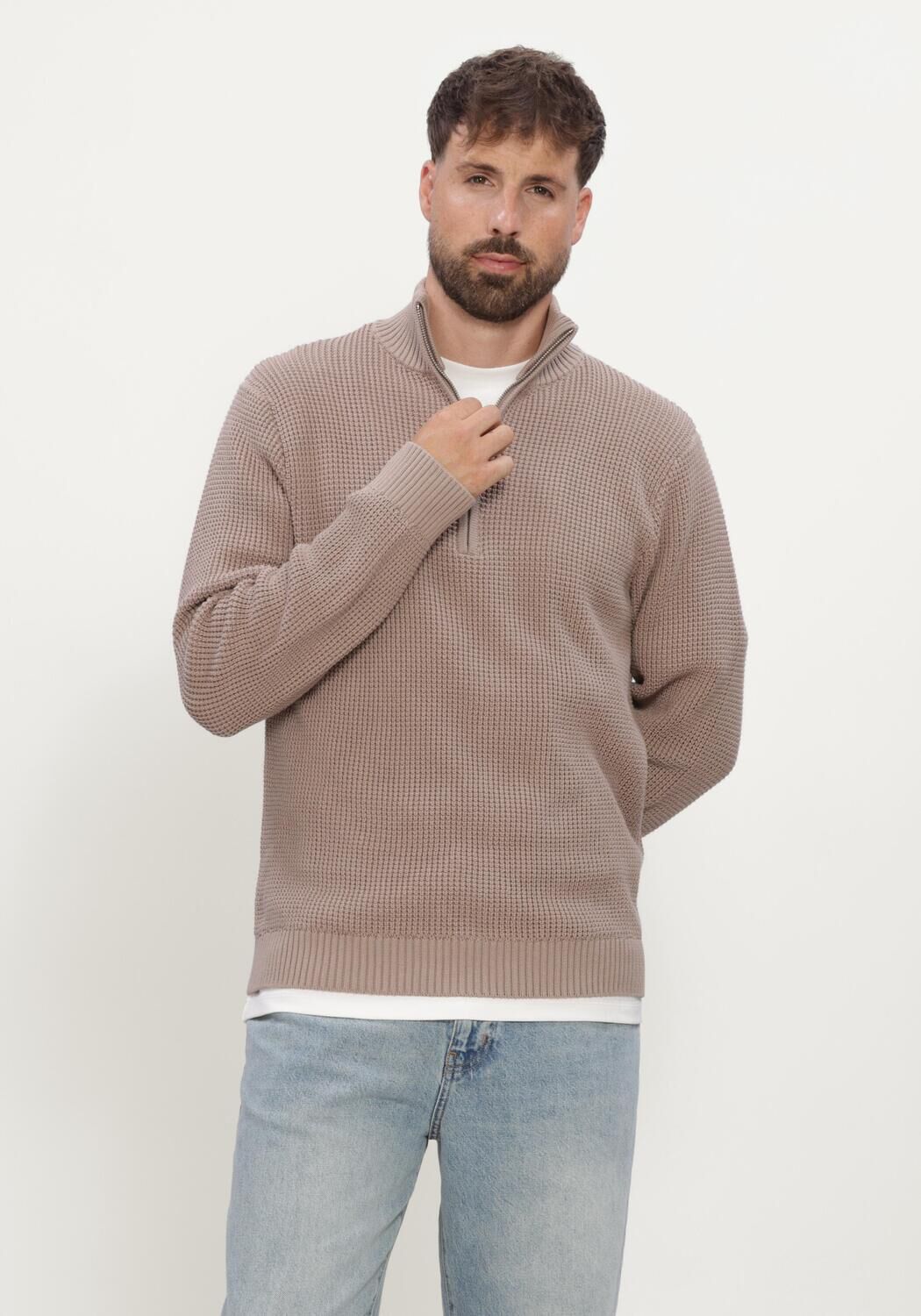 Taupe MACE Trui M-ATLAS - large