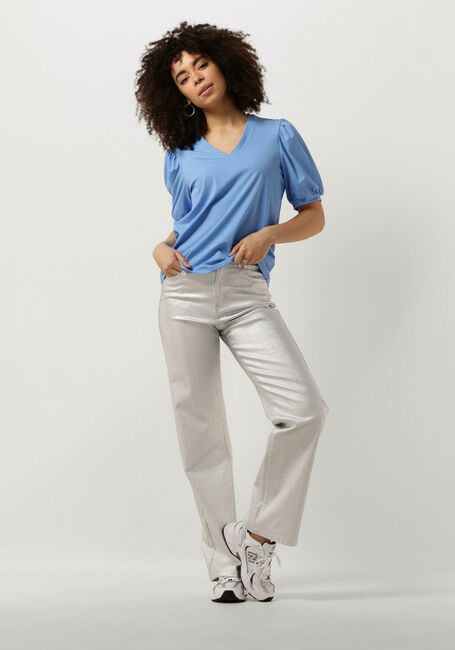 Lichtblauwe OBJECT Top OBJCAROLINE S/S TOP - large