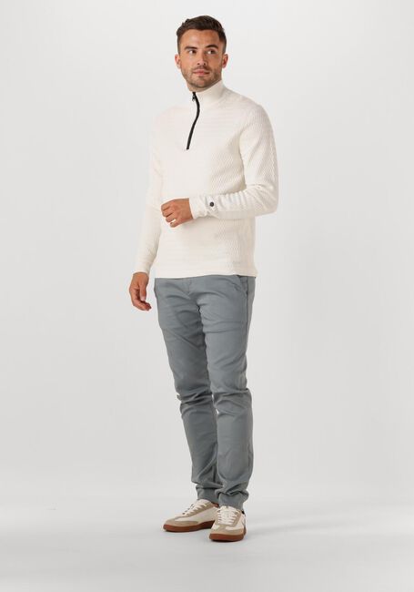 Witte CAST IRON Trui HALF ZIP COLLAR ECOVERO - large