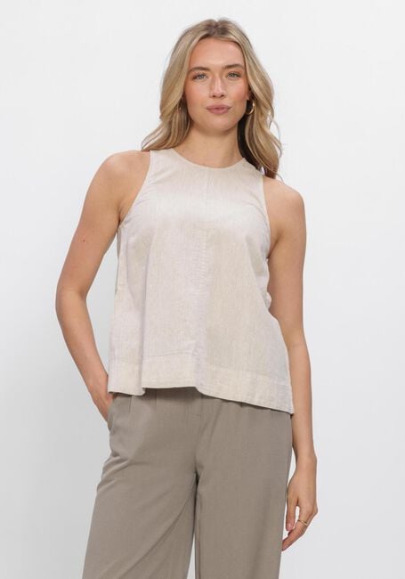 Beige SELECTED WOMEN Top SLFLUISA SL LINEN BLEND TOP - large