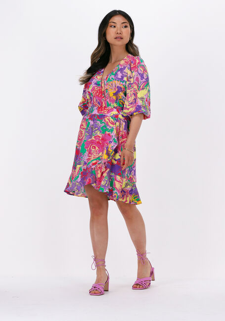 Multi ALIX THE LABEL Mini jurk WOVEN FLOWER FAKE WRAP DRESS - large