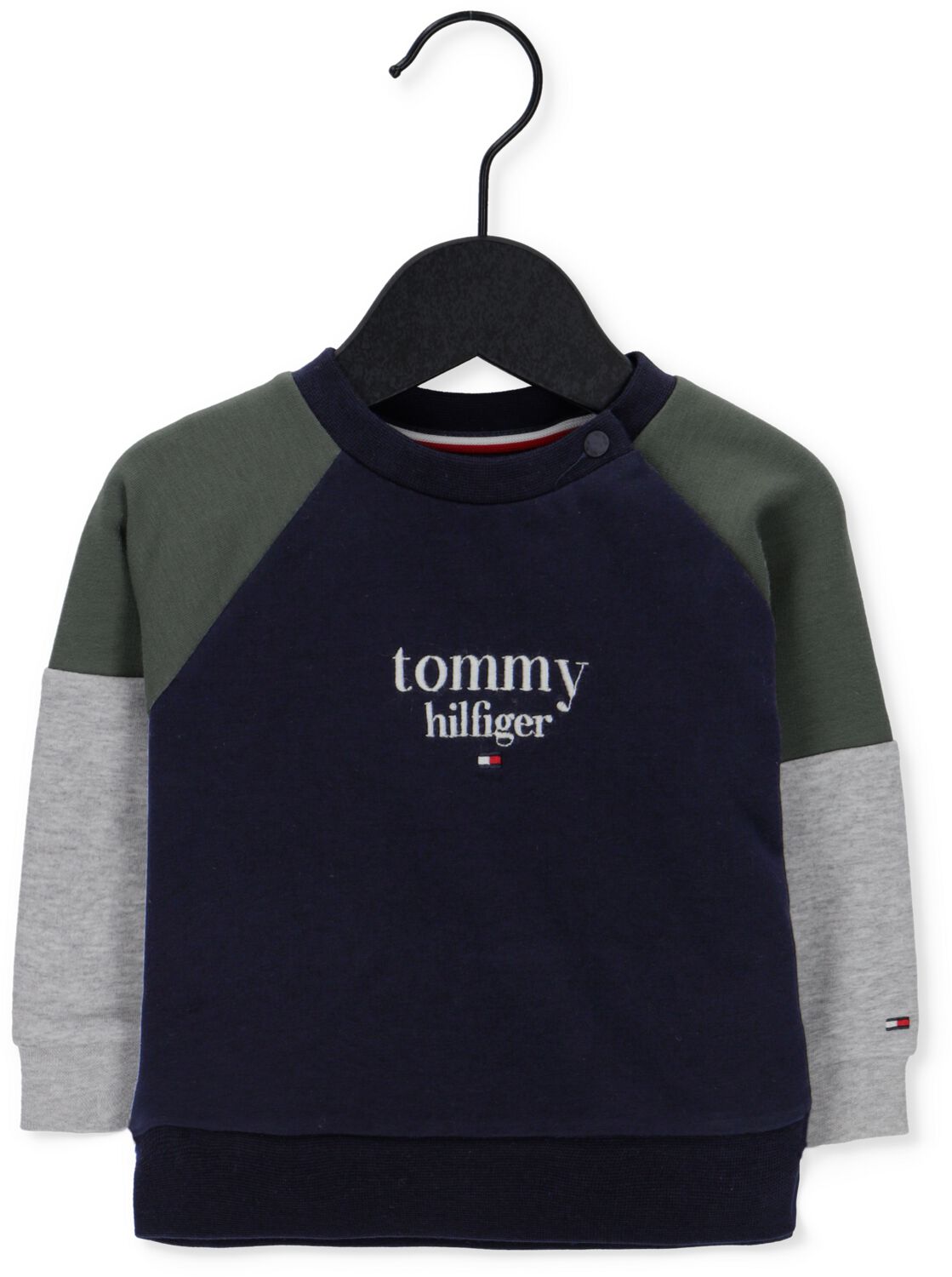 Tommy Hilfiger Donkerblauwe Trui Baby Logo Colorblock Crewneck Sweater