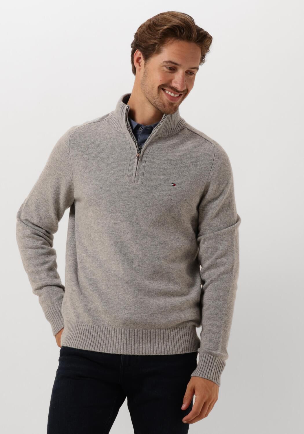 Tommy Hilfiger Wollen pullover met opstaande kraag model 'LAMBSWOOL'