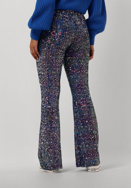 Blauwe COLOURFUL REBEL Flared broek STEFFIE SEQUINS FLARE - large