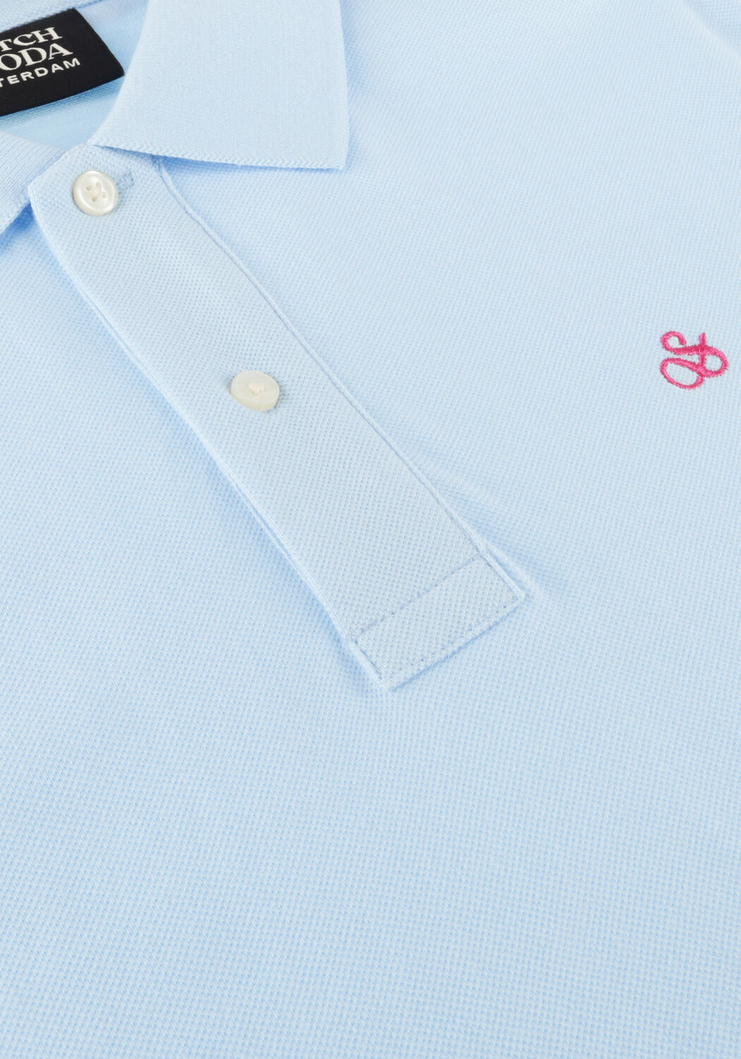 Lichtblauwe SCOTCH & SODA Polo CLASSIC ORGANIC PIQUE POLO - large