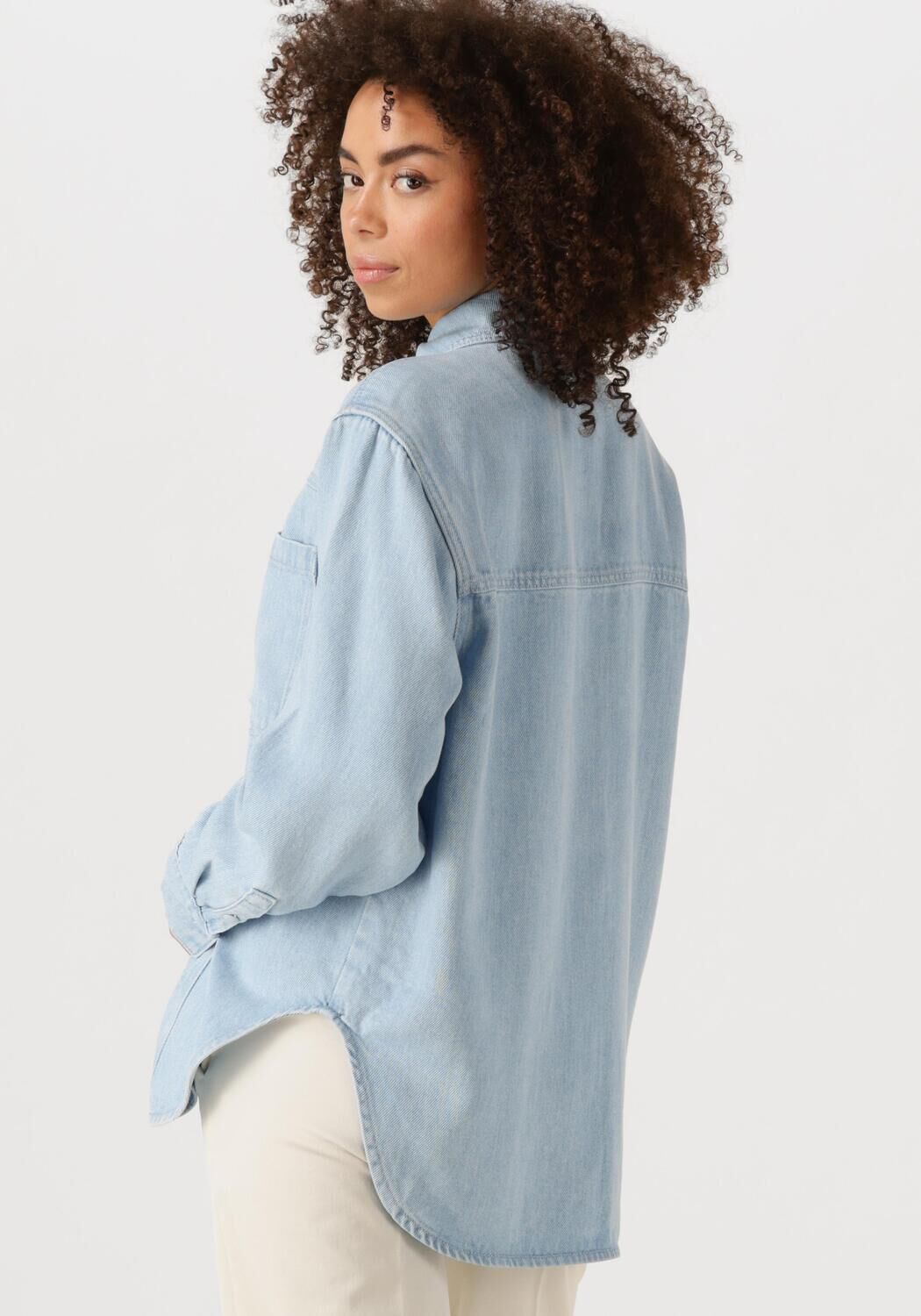 SECOND FEMALE Dames Blouses Irvin Denim Shirt Lichtblauw