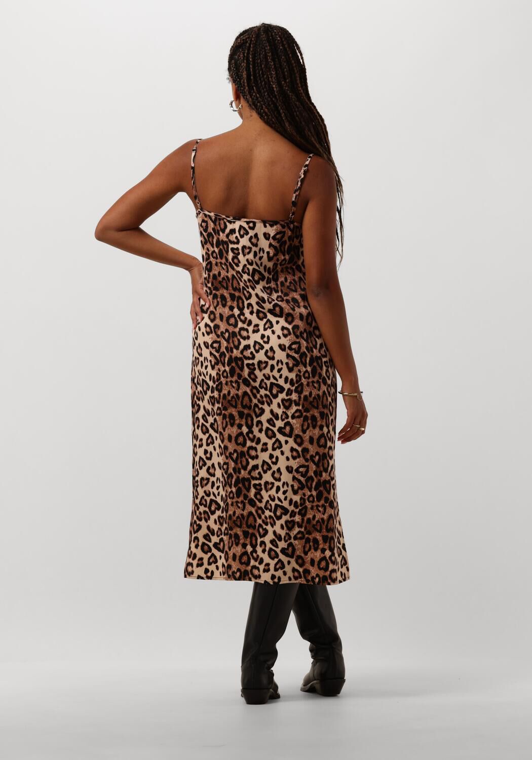 ALIX THE LABEL Dames Jurken Ladies Woven Twill Leopard Camisol Dress Bruin