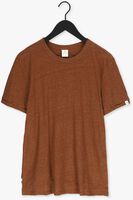 Bruine CAST IRON T-shirt SHORT SLEEVE R-NECK LINEN SLIM FIT
