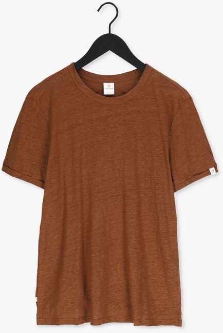 Bruine CAST IRON T-shirt SHORT SLEEVE R-NECK LINEN SLIM FIT - large