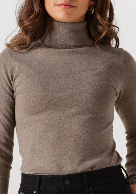 Taupe OBJECT Trui OBJTHESS L/S ROLLNECK KNIT PULLOVER - large