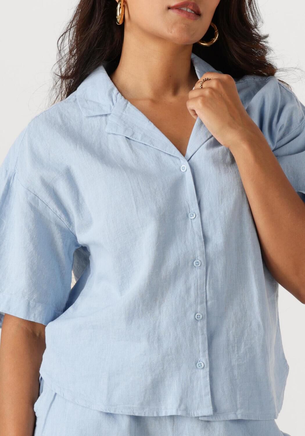 SELECTED FEMME Dames Blouses Slfluisa 2 4 Revers Shirt B Lichtblauw