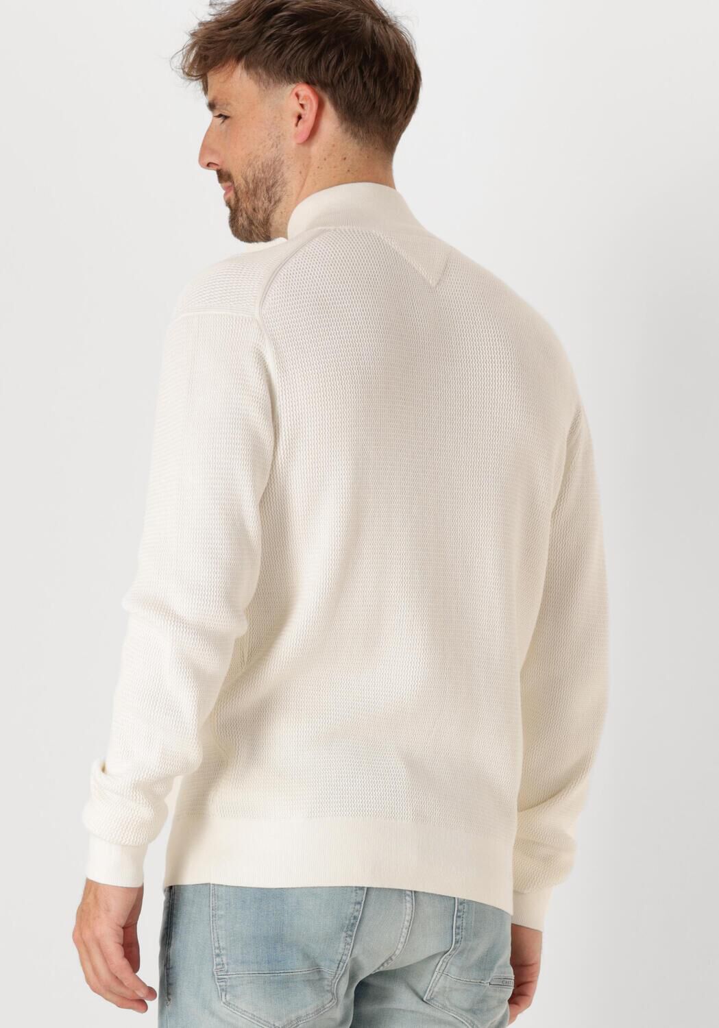 TOMMY HILFIGER Heren Truien & Vesten Racking Structure Zip Mock Creme
