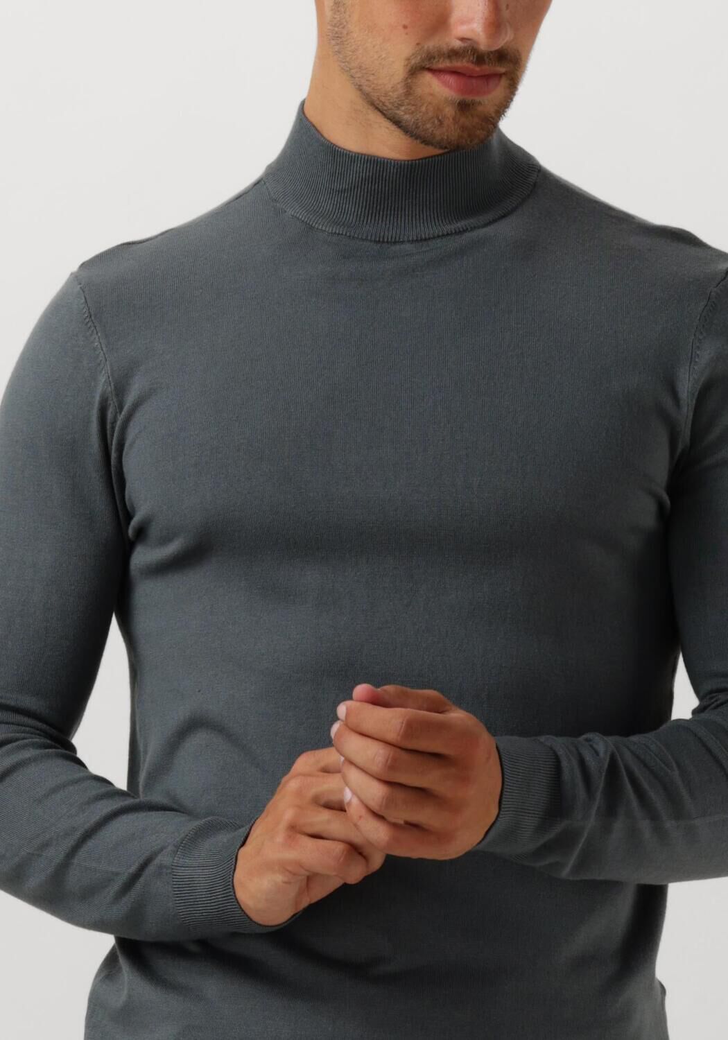 PURE PATH Heren Truien & Vesten Regular Fit Knitwear Mockneck801 Blauw