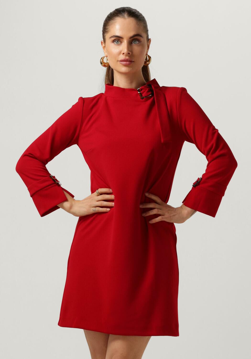 rode ana alcazar mini jurk dress buckle