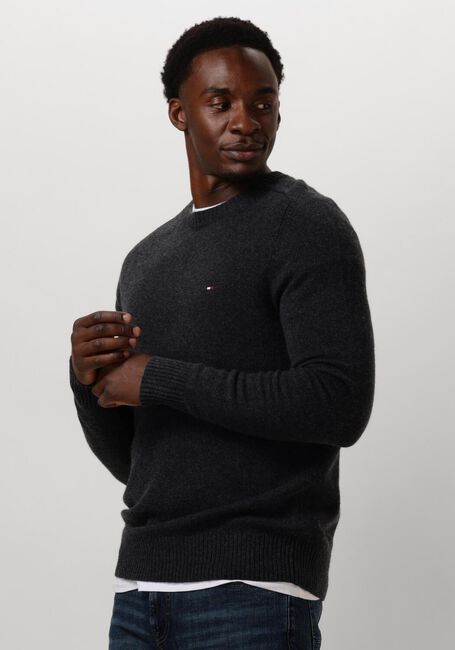 Donkergrijze TOMMY HILFIGER Trui LAMBSWOOL CREW NECK - large