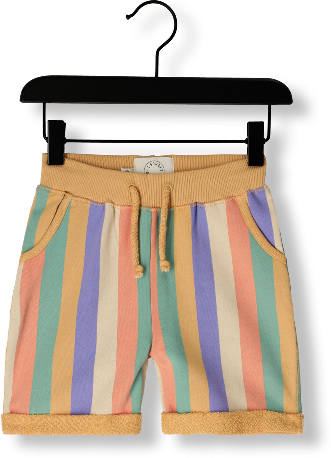 Sproet & Sprout Jongens Broeken Shorts Multi Colour Stripes Camel