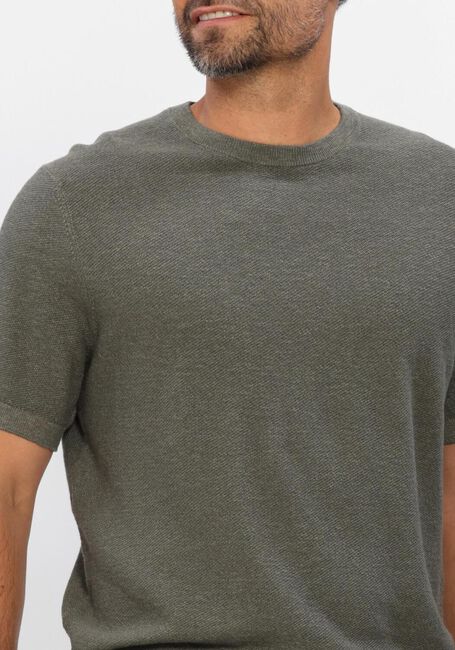 Groene PROFUOMO T-shirt T-SHIRT CREW NECK COTTON LINEN - large
