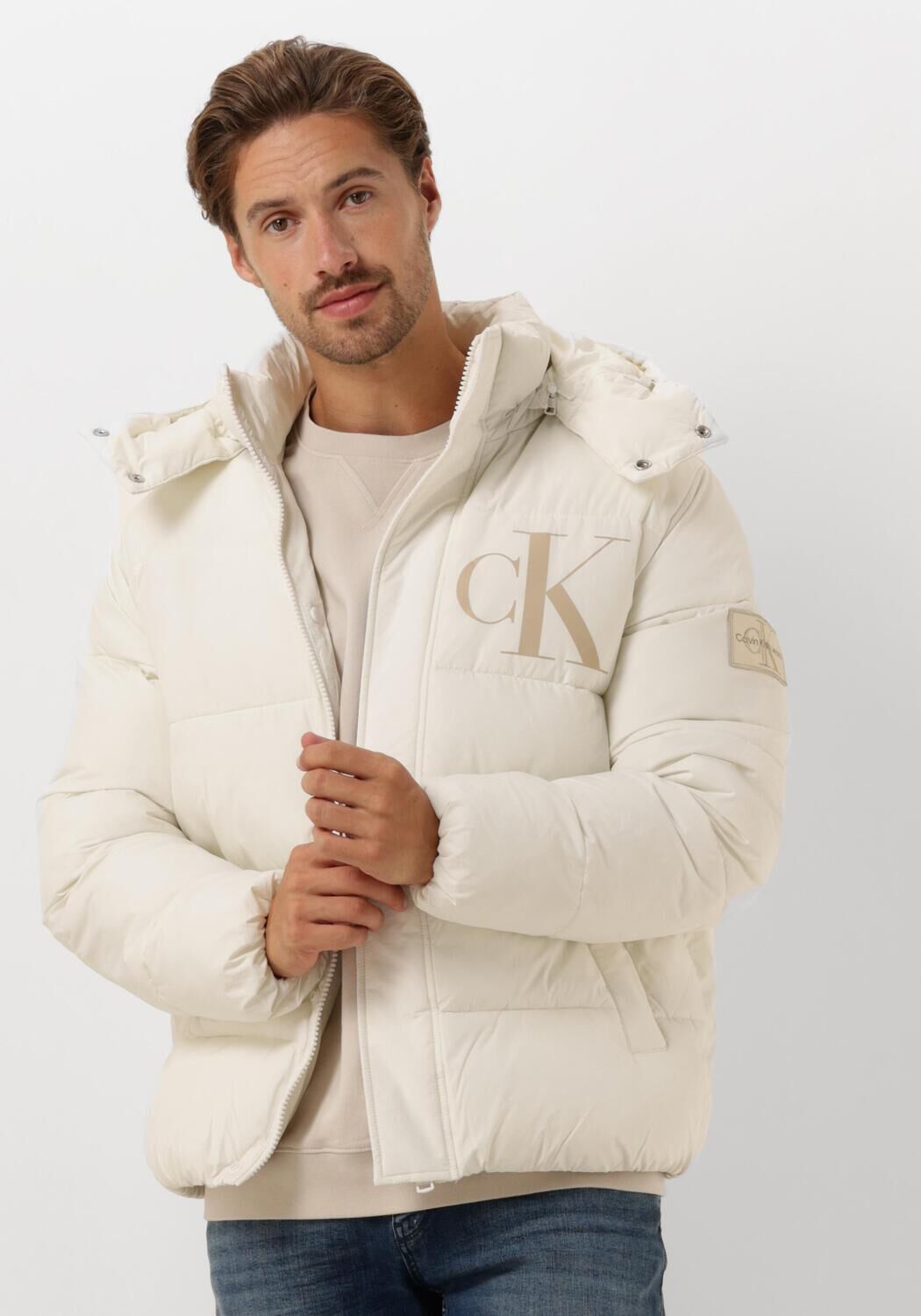 Calvin Klein Jeans Herenjassen Collectie: Herfst Winter White Heren