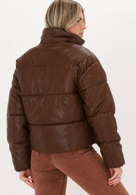 Bruine RIANNE MEIJER x NA-KD Gewatteerde jas PU PADDED JACKET - large
