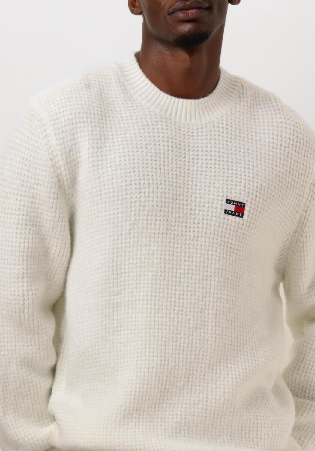 witte tommy jeans trui tjm reg waffle sweater