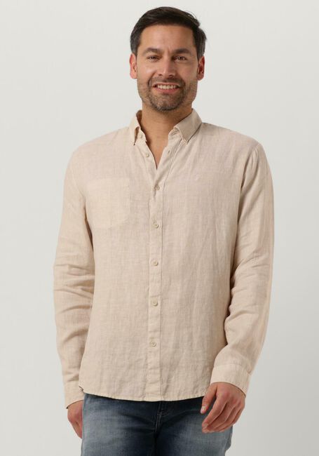 Beige BUTCHER OF BLUE Casual overhemd ROBBINS LINEN CLEAN SHIRT - large