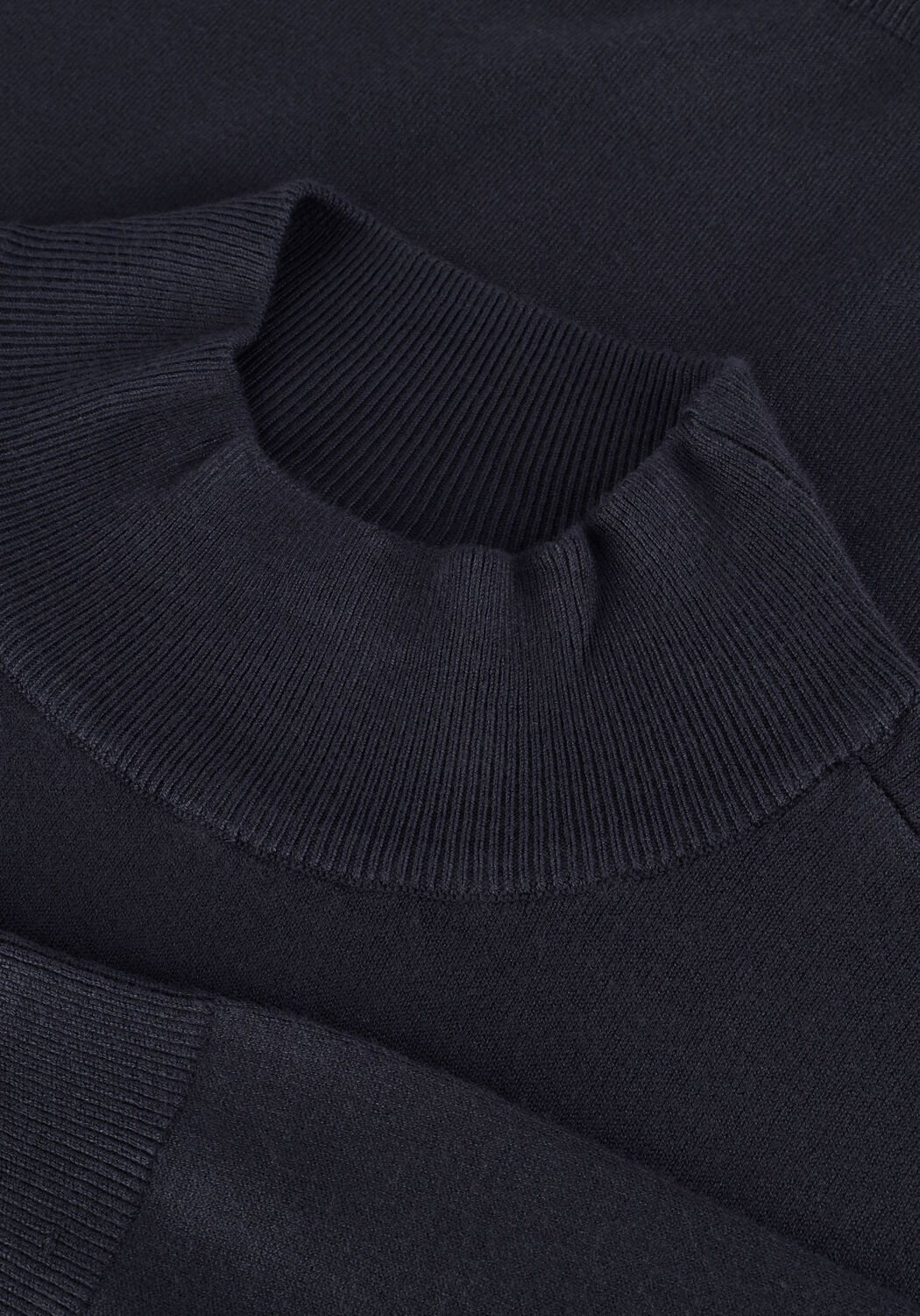 Donkerblauwe PURE PATH Coltrui ESSENTIAL KNIT MOCKNECK SWEATER - large