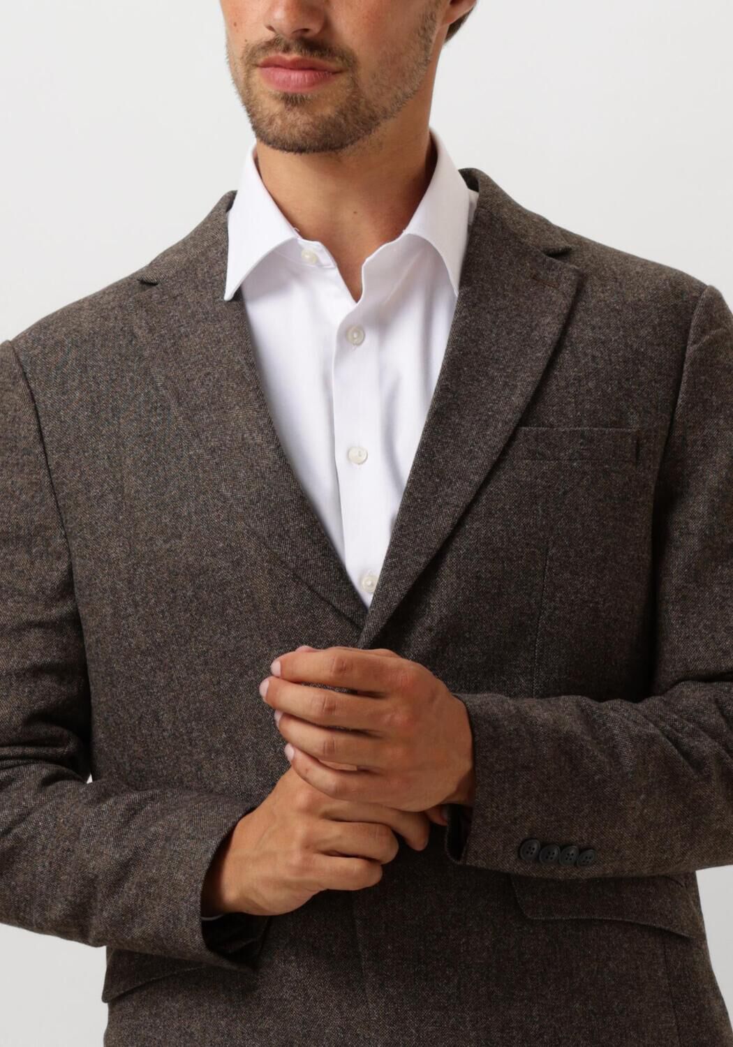 SELECTED HOMME Heren Colberts Slhslim-reed Wool Blz Bruin