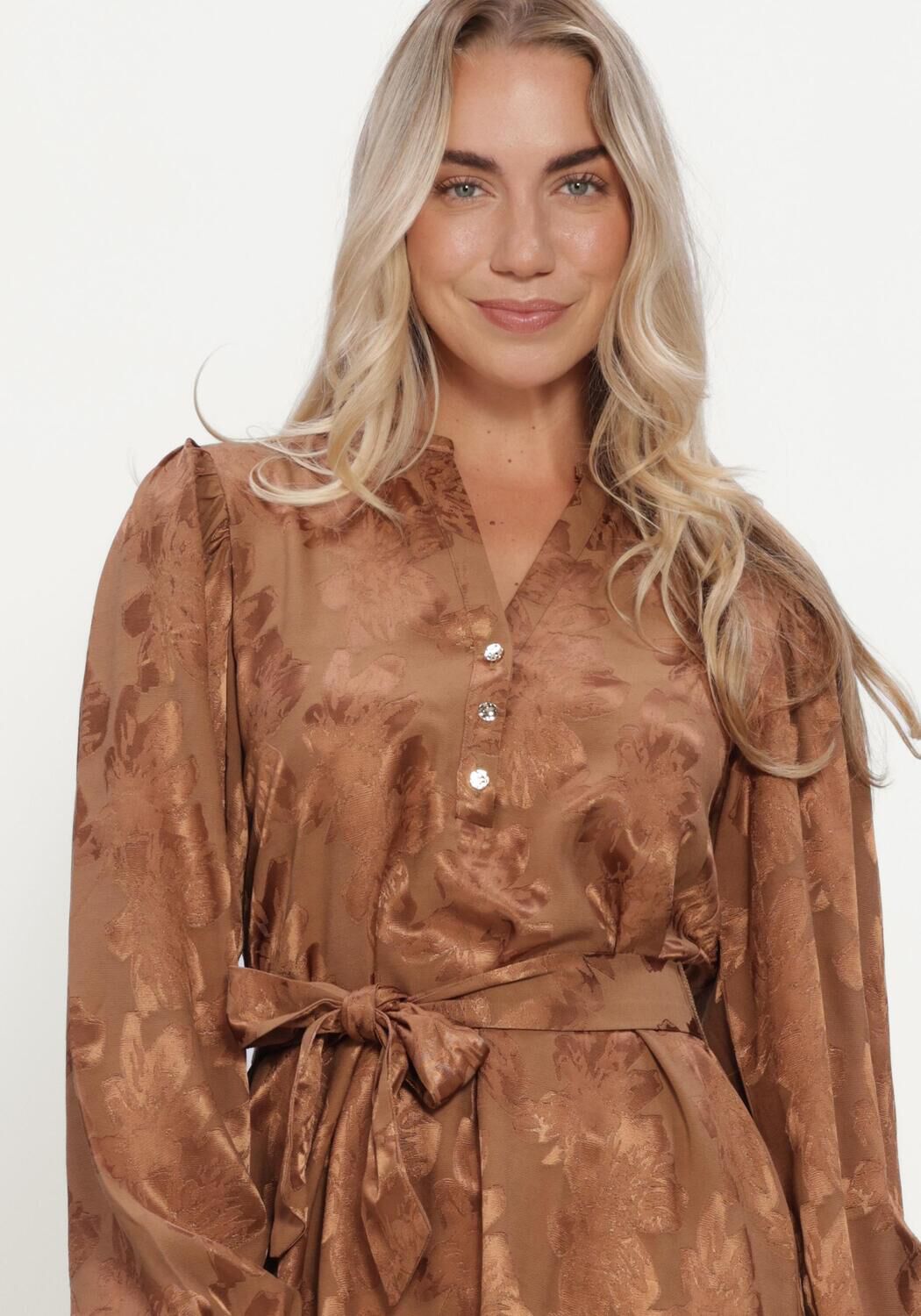 Bruine FREEBIRD Mini jurk DYA - large