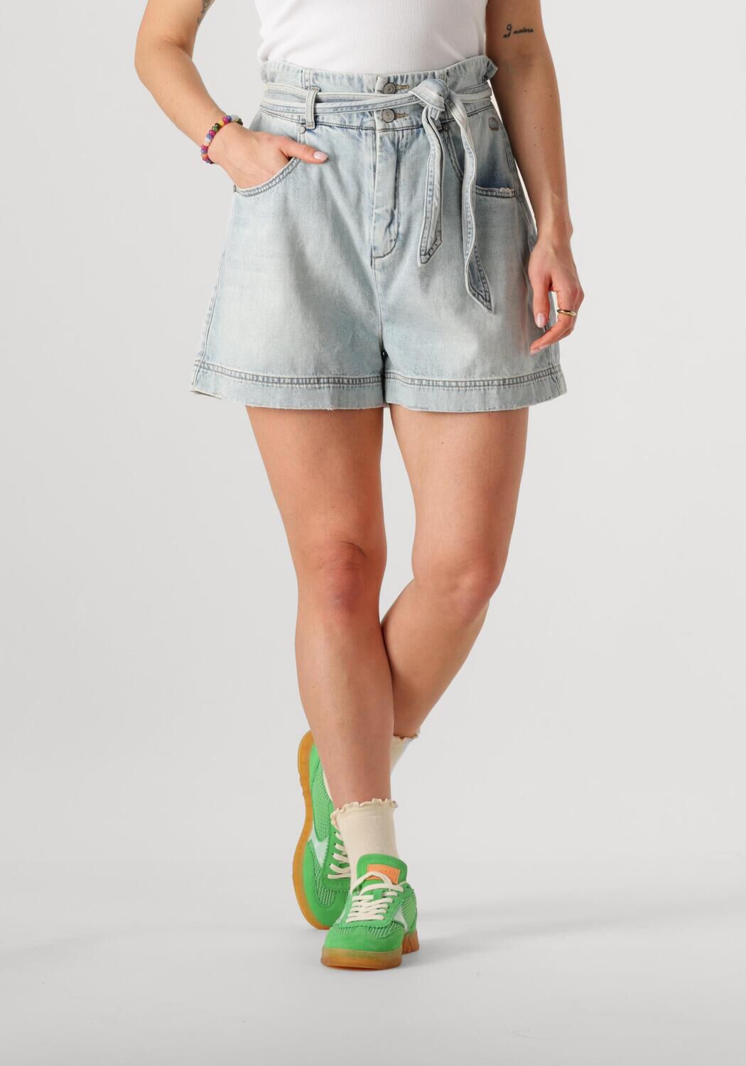 Circle of Trust regular high waist denim short light blue denim