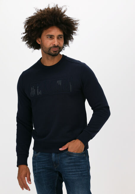 Donkerblauwe PME LEGEND Sweater LONG SLEEVE R-NECK BRUSHED SWE - large