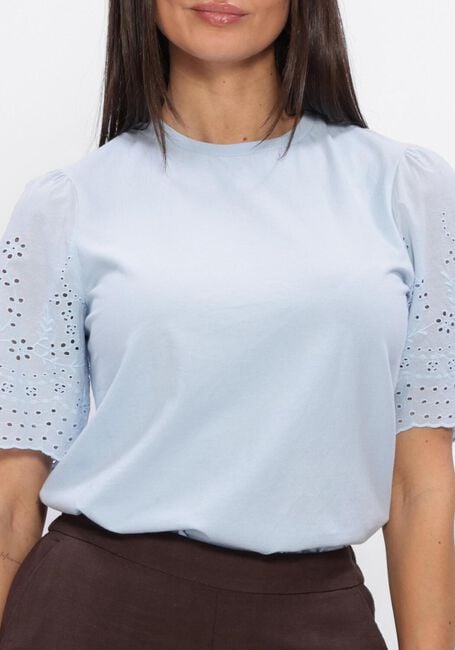 Blauwe Y.A.S. T-shirt YASLEX SS TOP W. EMB SLEEVES - large