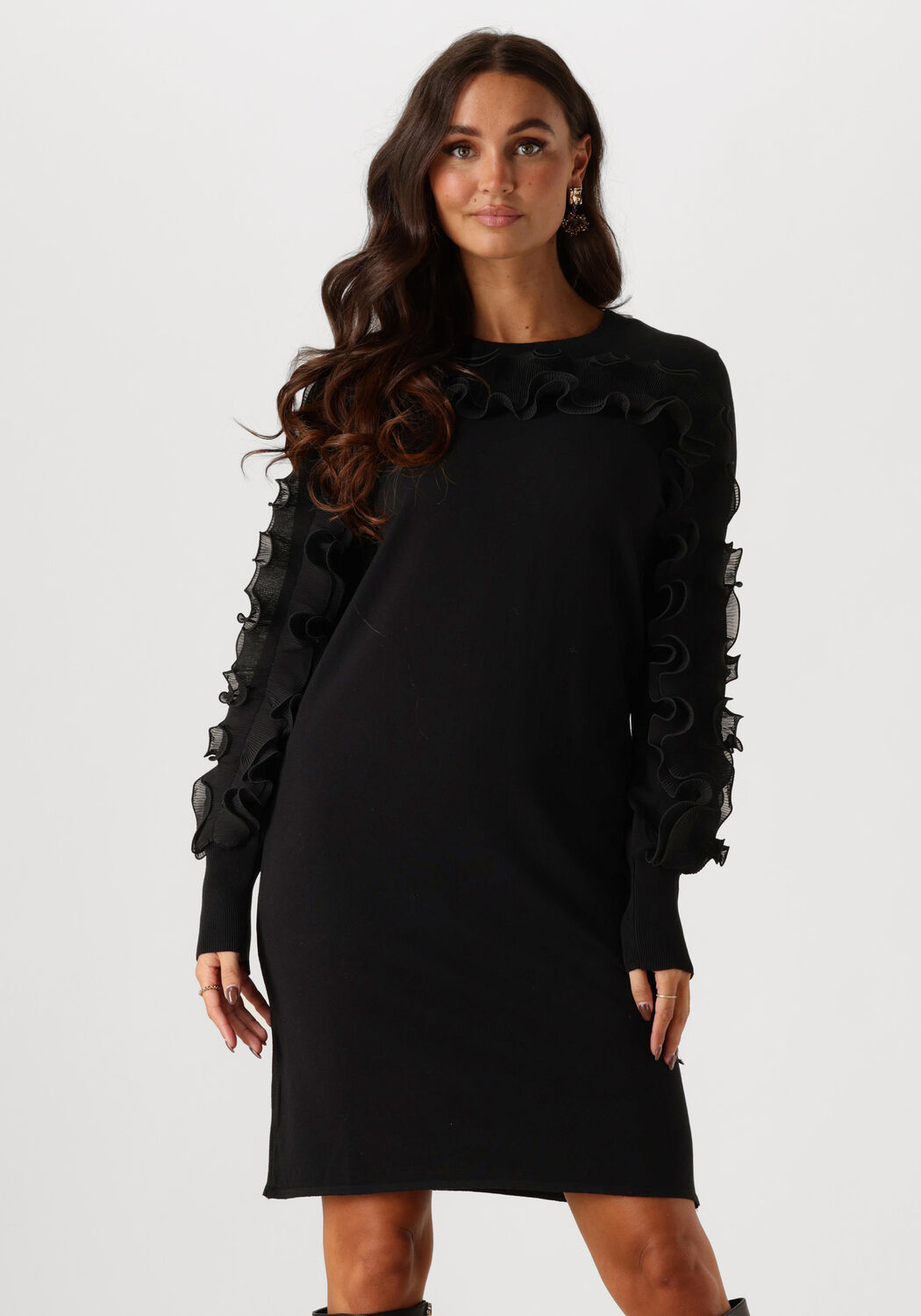JANSEN AMSTERDAM Dames Jurken Fn558 Jurk Betty Zwart