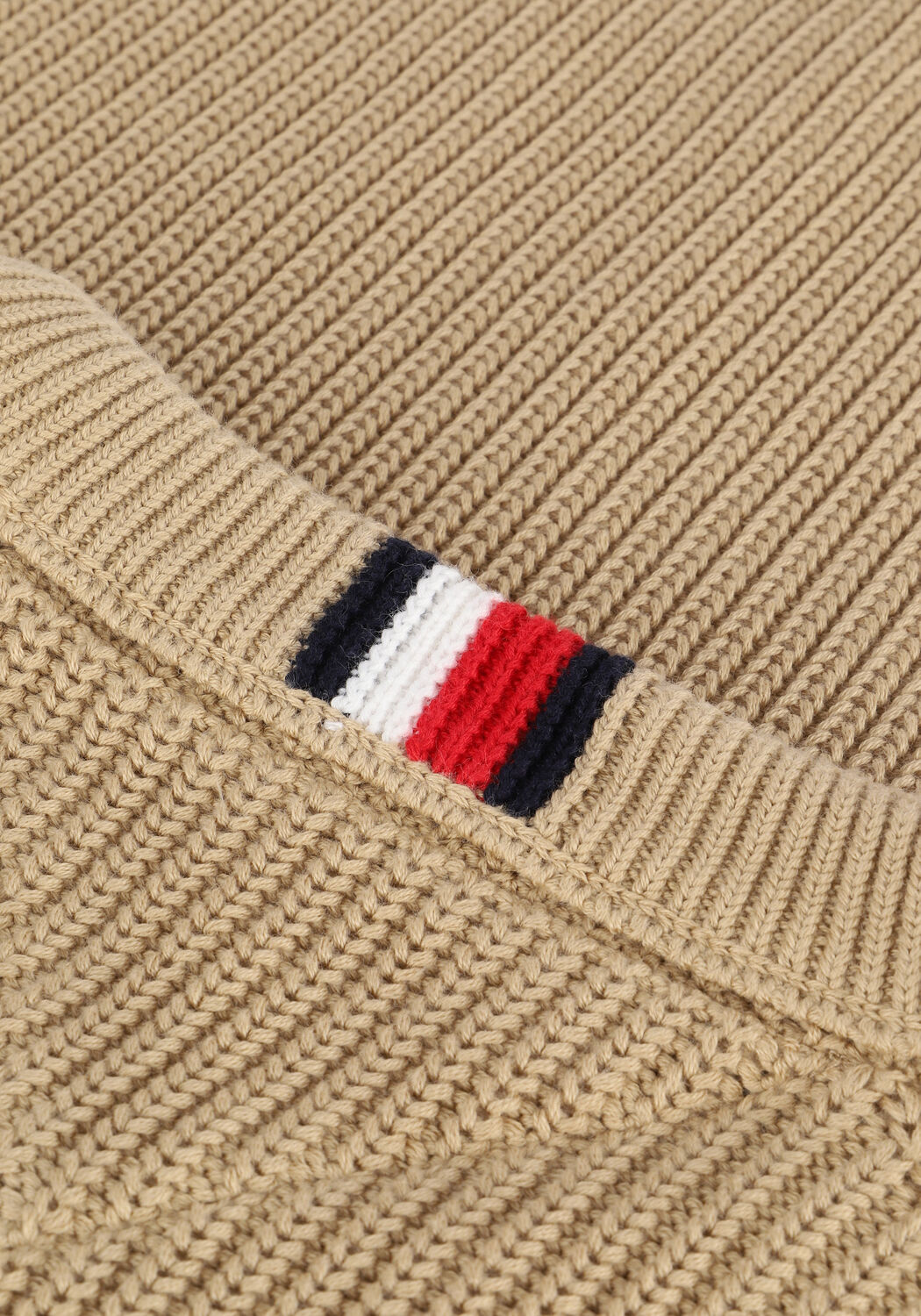 Camel TOMMY HILFIGER Trui RIB TEXTURE CREW NECK - large