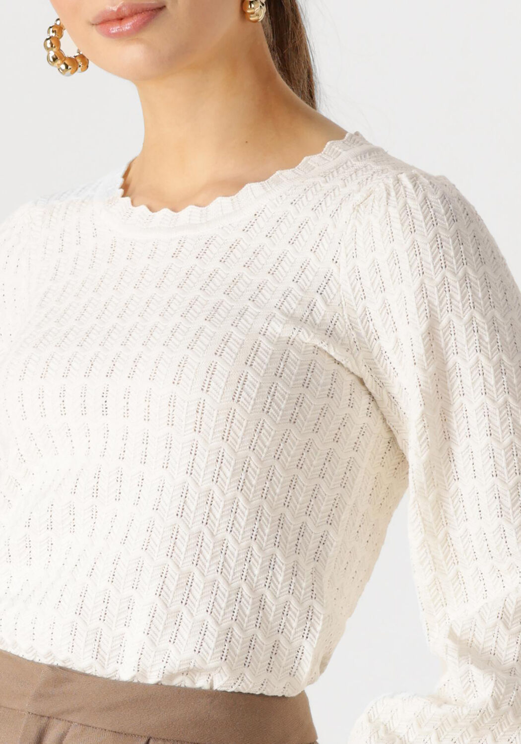 NEO NOIR Dames Truien & Vesten Dito Solid Knit Blouse Gebroken Wit