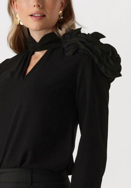 Zwarte JANSEN AMSTERDAM Blouses S181 BLOUSE ARLETTE - large