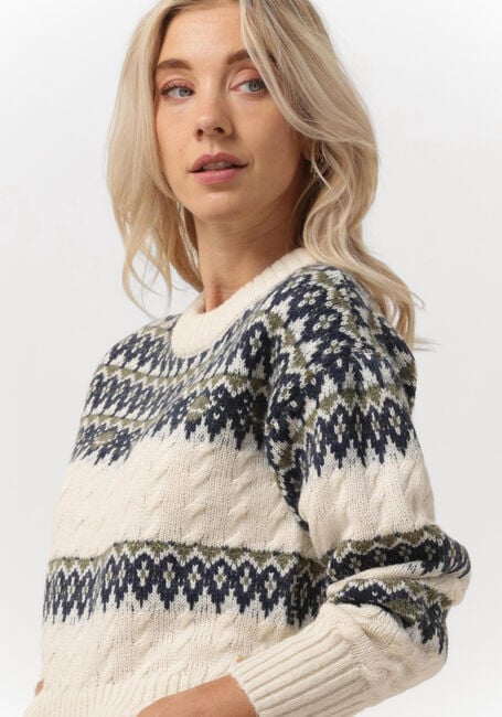 Gebroken wit SCOTCH & SODA Trui FAIR ISLE KNITTED CABLE PULLOVER - large