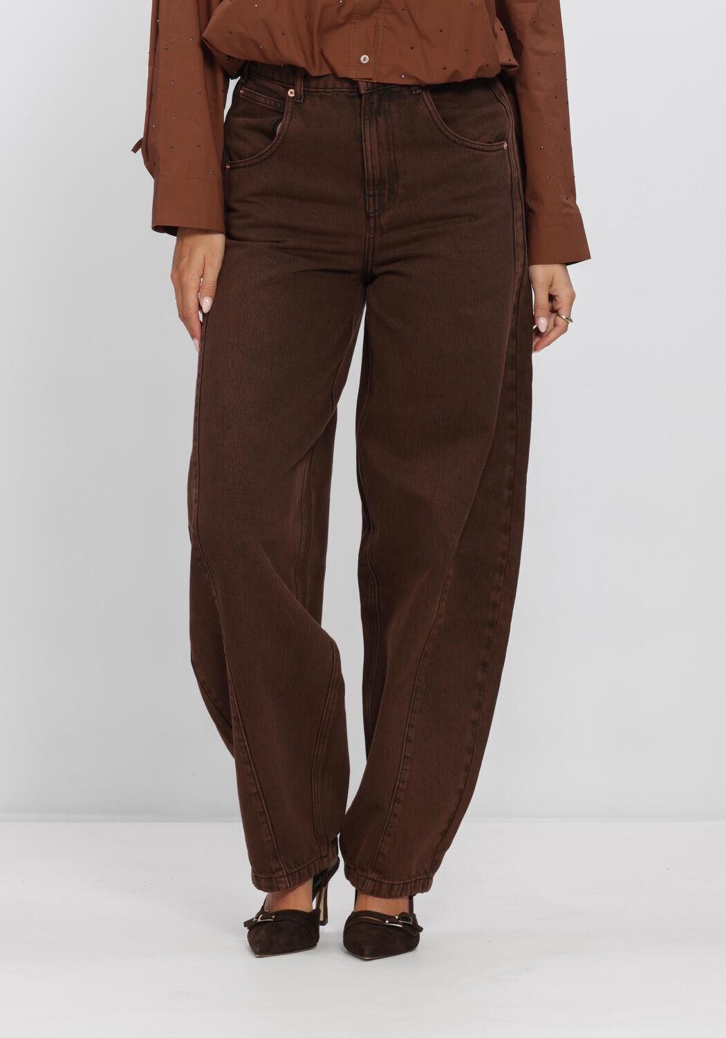 Bruine AAIKO Wijde broek DALEY CO 526 - large