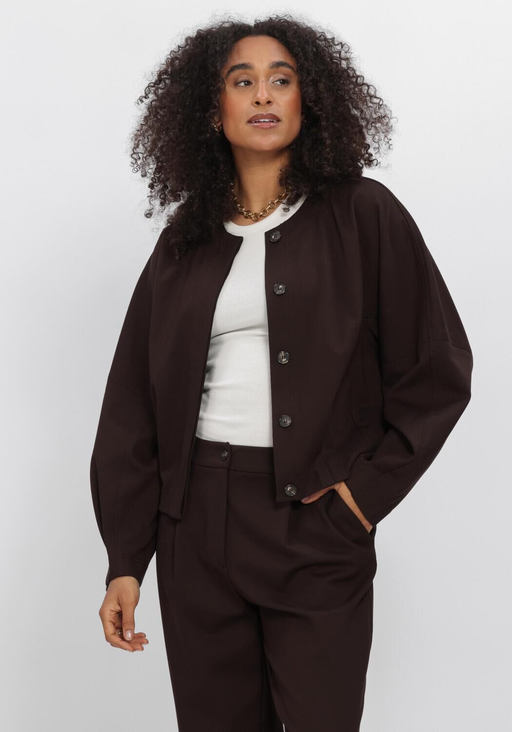 Bruine SUMMUM Vest JACKET PUNTO MILANO - large