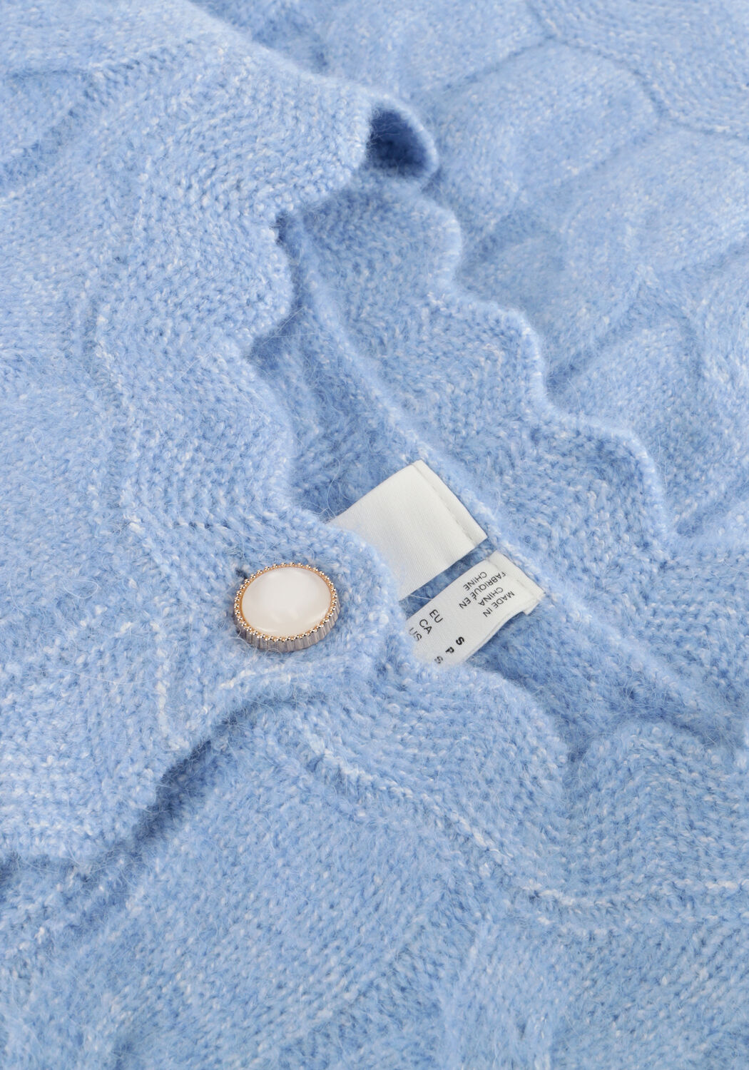 Lichtblauwe Y.A.S. Vest YASBUBERA LS KNIT CARDIGAN - large