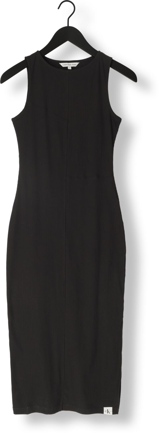CALVIN KLEIN Dames Jurken Seaming Long Rib Dress Zwart