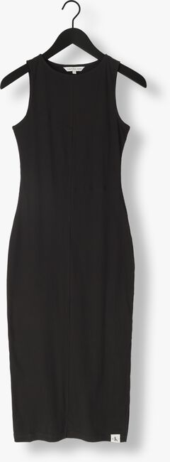 Zwarte CALVIN KLEIN Maxi jurk SEAMING LONG RIB DRESS - large
